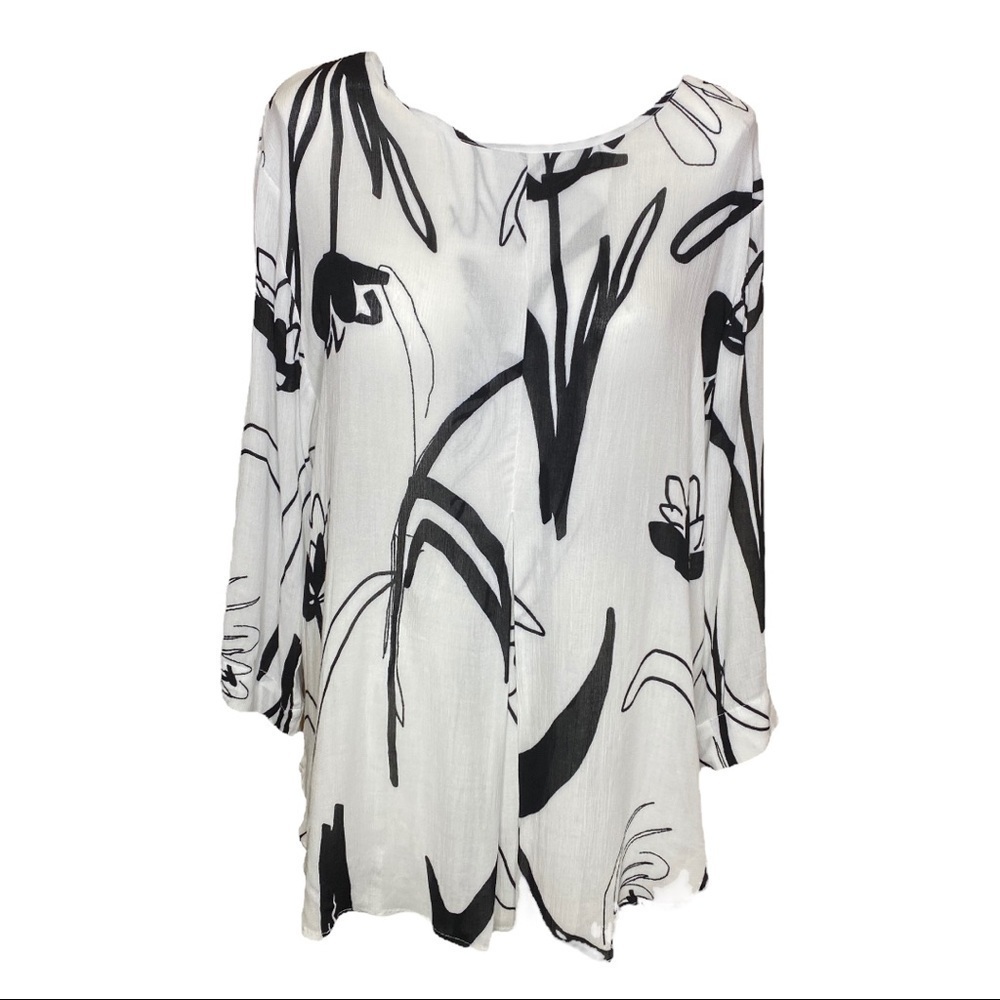 Bitte Kai Rand Blouse Tulip Tango Black & White Size M